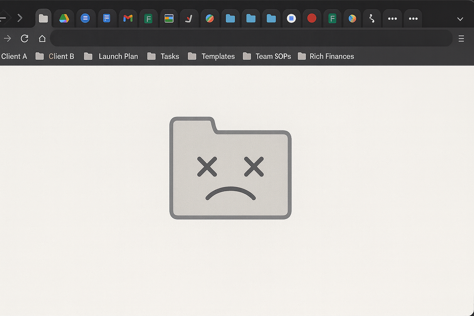 Browser with too many tabs open - the struggle is real